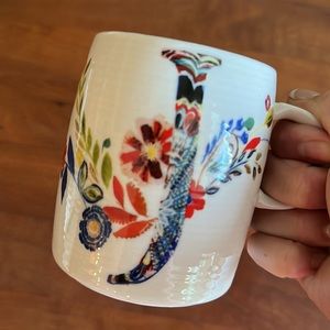 Starla M. Halfmann for Anthropologie initial floral J mug